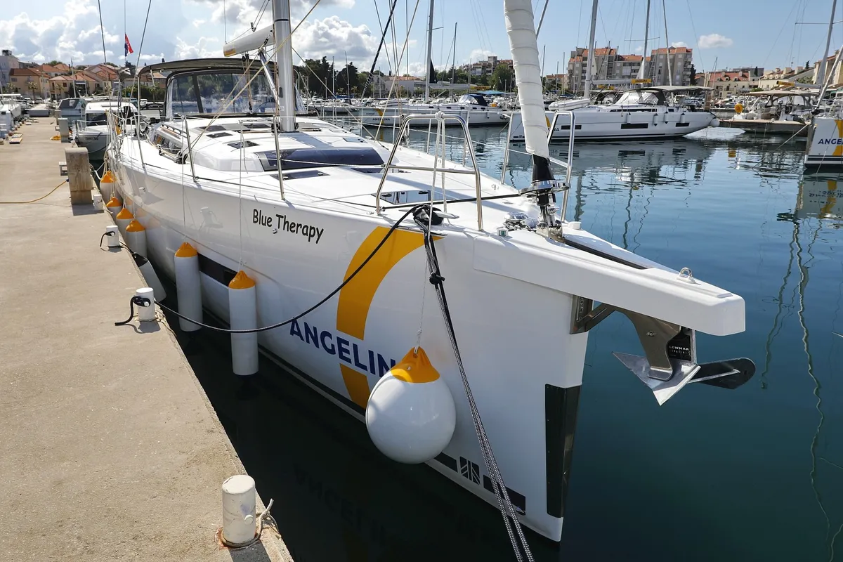 Exterior view of Blue Therapy, a Dufour 530 sailboat at Grad Biograd na Moru, Croatia