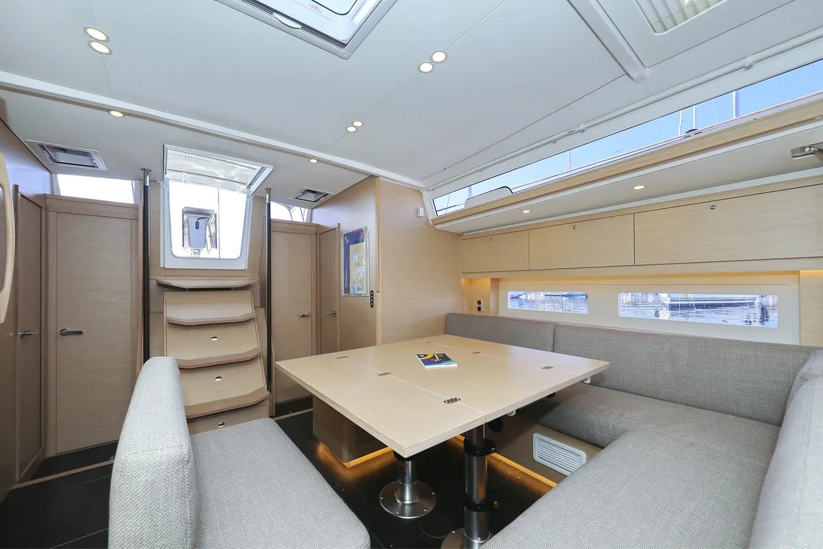 Salon of Blue Therapy, a Dufour 530 sailboat at Grad Biograd na Moru, Croatia