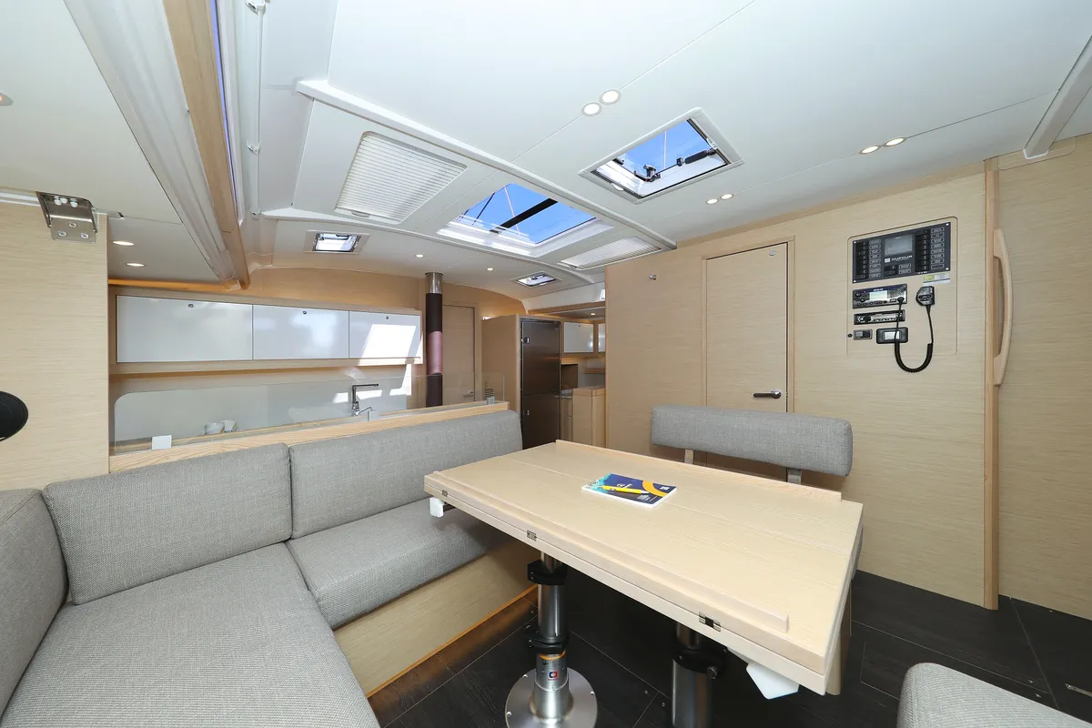 Salon of Blue Therapy, a Dufour 530 sailboat at Grad Biograd na Moru, Croatia