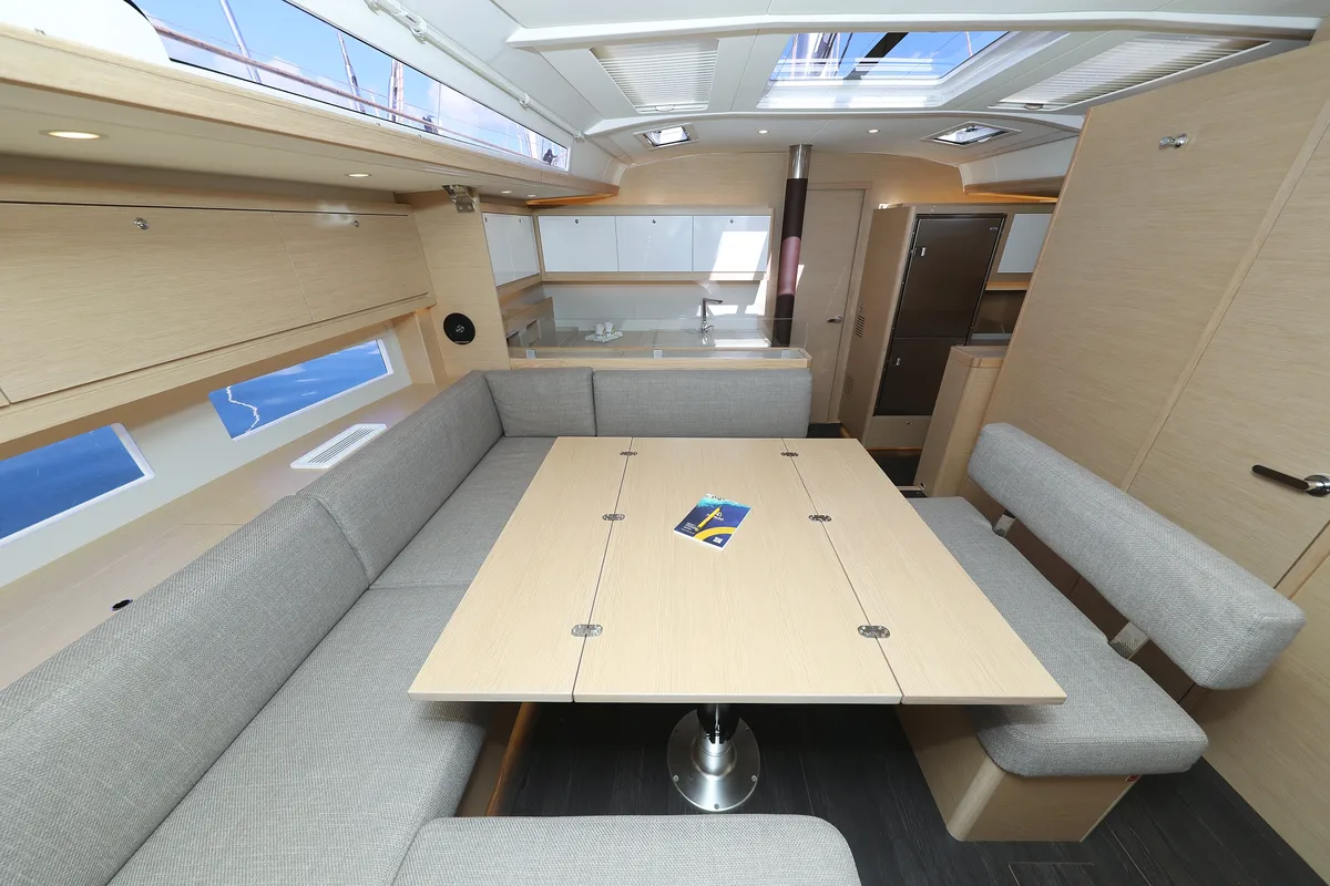 Salon of Blue Therapy, a Dufour 530 sailboat at Grad Biograd na Moru, Croatia