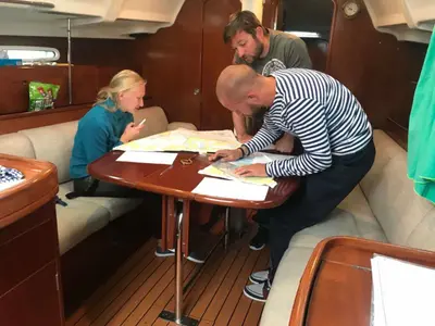 Salon of Grote Beer, a Beneteau First 36.7 sailboat at Yerseke, Netherlands