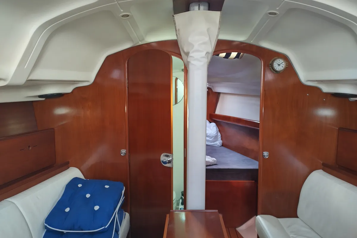 Salon of Grote Beer, a Beneteau First 36.7 sailboat at Yerseke, Netherlands