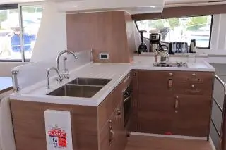 Galley of Still Wandering, a Bali 4.6 catamaran at Road Town, British Virgin Islands