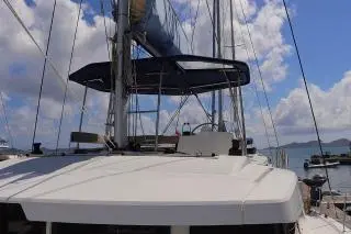 Cockpit of Still Wandering, a Bali 4.6 catamaran at Road Town, British Virgin Islands