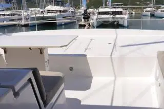 Deck of Still Wandering, a Bali 4.6 catamaran at Road Town, British Virgin Islands