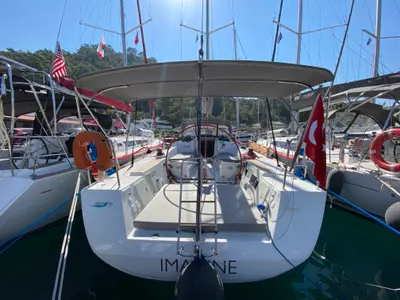 Exterior view of Imagine, a Beneteau First 40 sailboat at Marmaris, Turkey