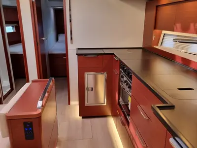 Galley of Fibi, a Hanse 460 sailboat at Grad Pula, Croatia
