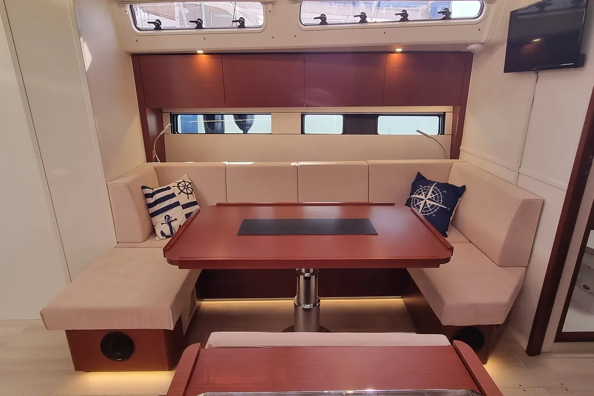 Salon of Fibi, a Hanse 460 sailboat at Grad Pula, Croatia