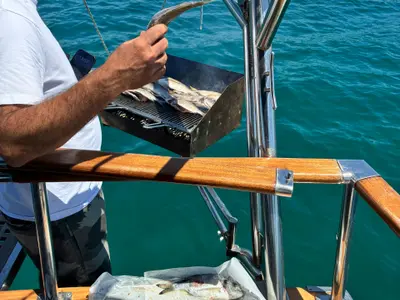 Deck of Calypsa, a Gulet Sail boat sailboat at Grad Rovinj, Croatia