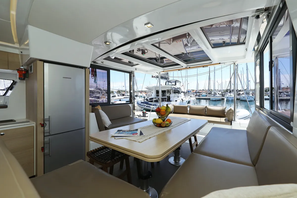 Salon of Wendy, a Bali 4.1 catamaran at Grad Biograd na Moru, Croatia