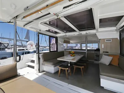 Salon of Wendy, a Bali 4.1 catamaran at Grad Biograd na Moru, Croatia