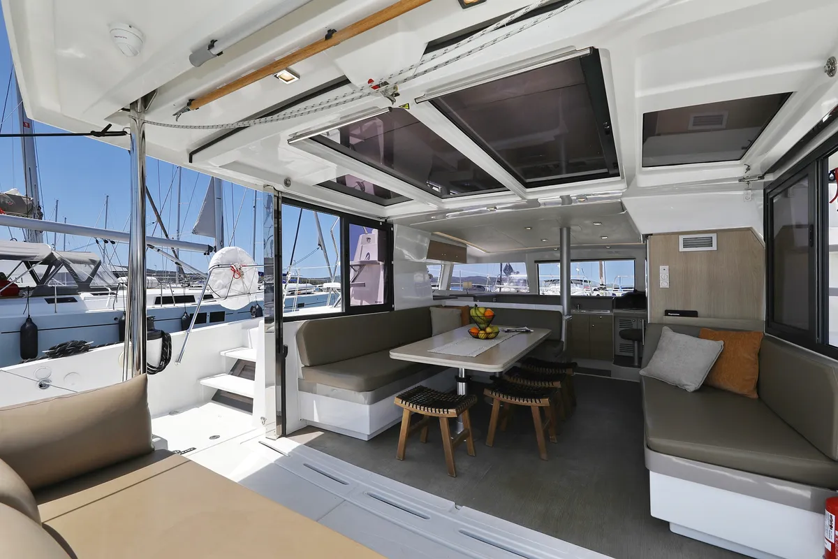 Salon of Wendy, a Bali 4.1 catamaran at Grad Biograd na Moru, Croatia