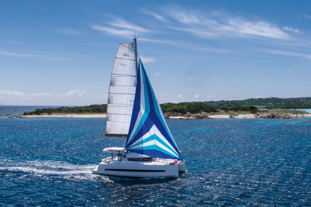 Exterior view of Wendy, a Bali 4.1 catamaran at Grad Biograd na Moru, Croatia