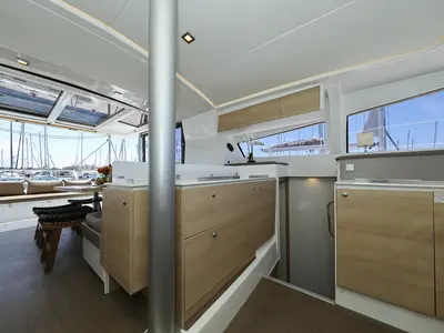 Galley of Wendy, a Bali 4.1 catamaran at Grad Biograd na Moru, Croatia