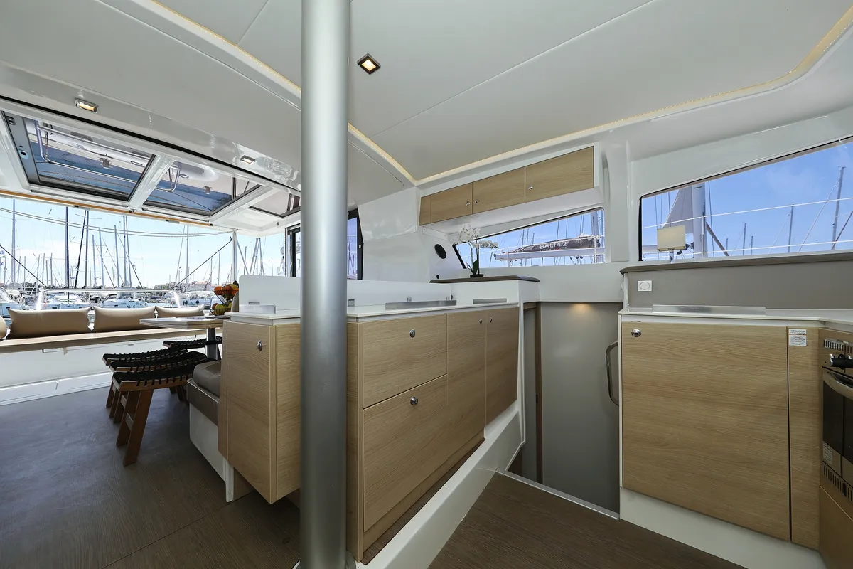 Galley of Wendy, a Bali 4.1 catamaran at Grad Biograd na Moru, Croatia