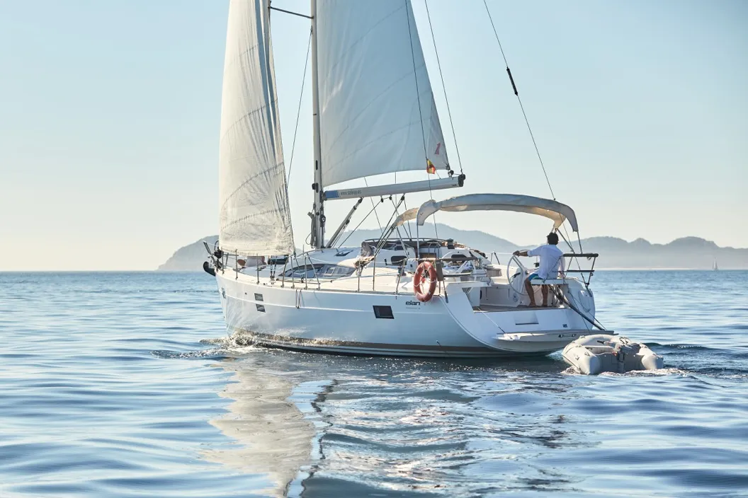 Exterior view of Sailway Ocho, a Elan Impression 45 sailboat at Vigo, Spain
