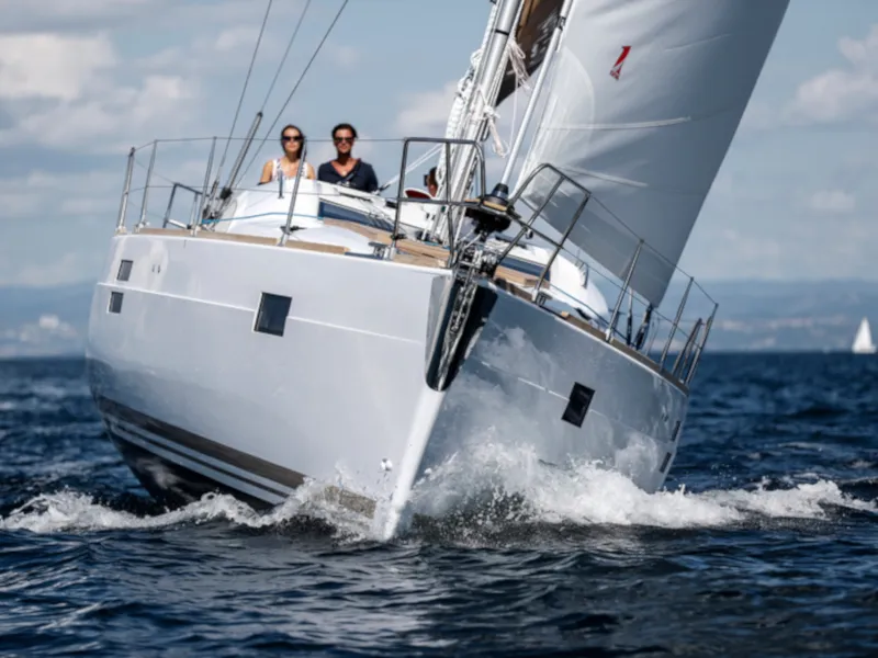 Exterior view of Sailway Ocho, a Elan Impression 45 sailboat at Vigo, Spain