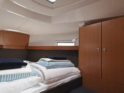 Cabin on Nancy, a Bavaria Cruiser 37 sailboat at Dubrovnik, Croatia