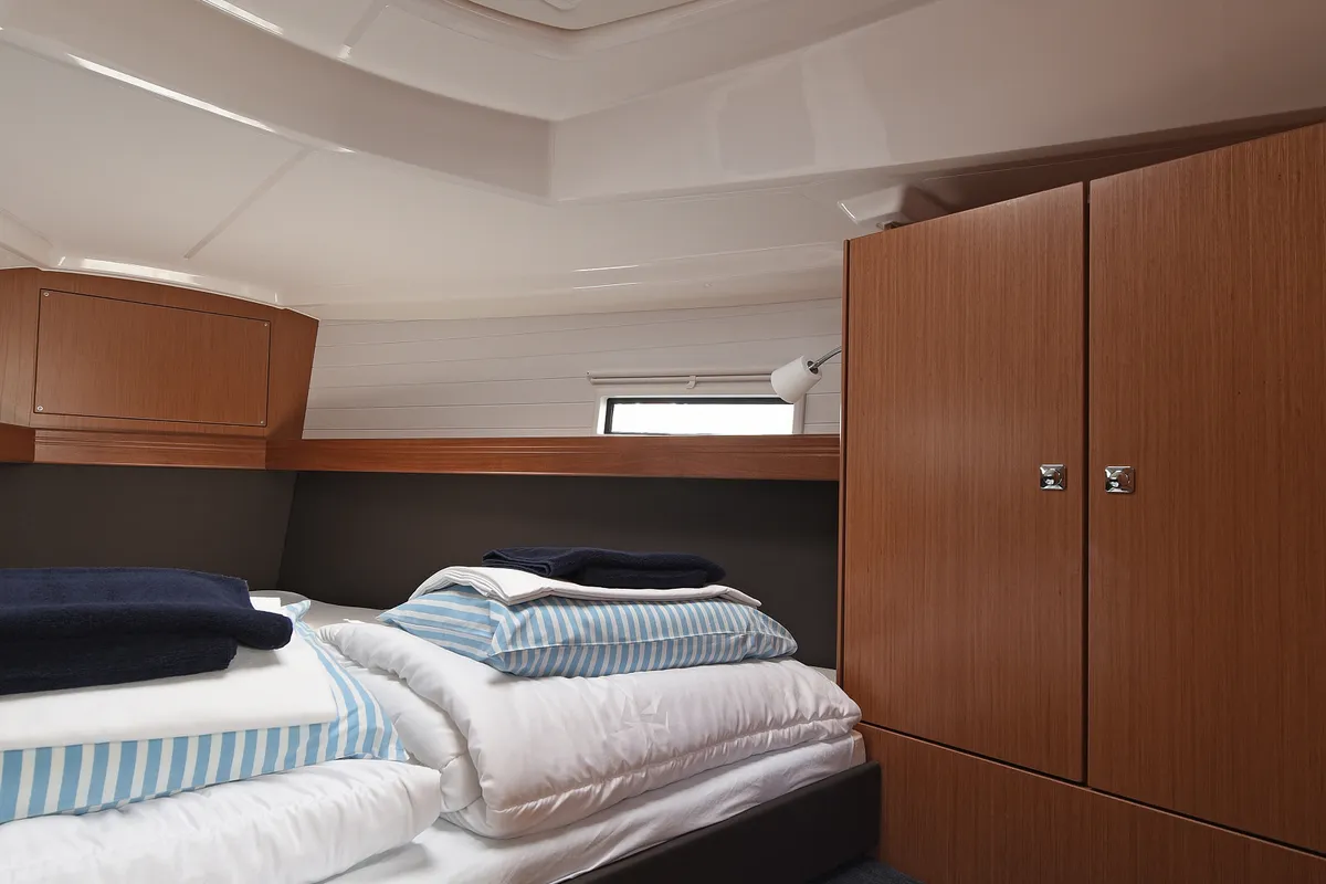 Cabin on Nancy, a Bavaria Cruiser 37 sailboat at Dubrovnik, Croatia