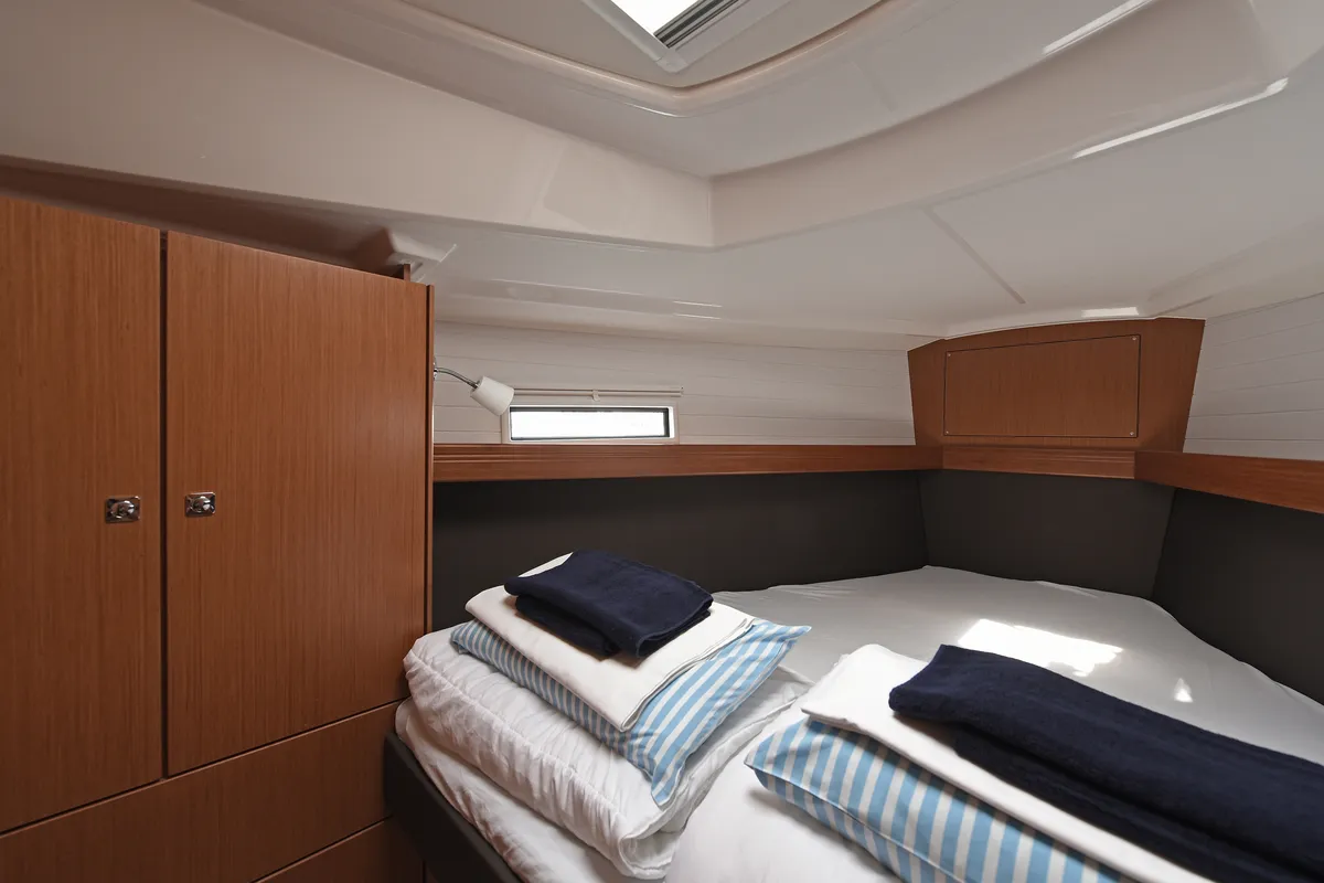 Cabin on Nancy, a Bavaria Cruiser 37 sailboat at Dubrovnik, Croatia
