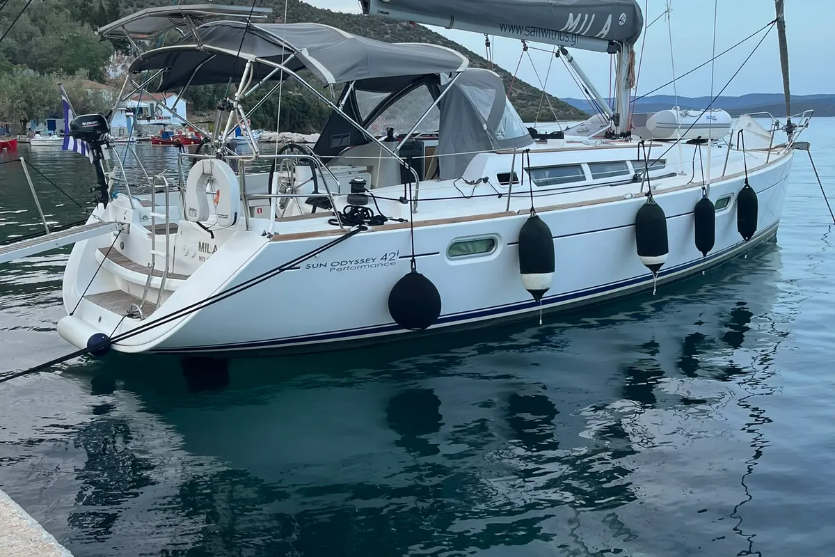 Mila, a Jeanneau Sun Odyssey 42 i sailboat at Volos, Greece