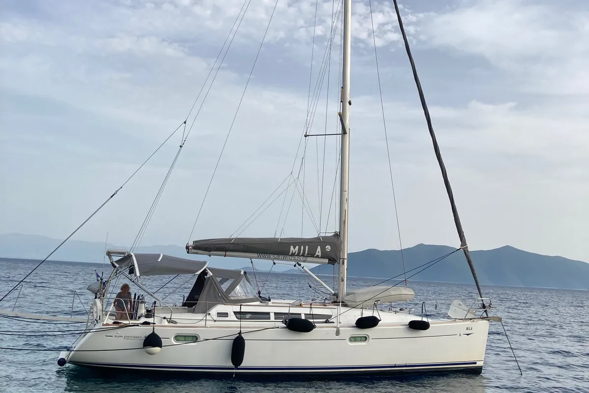 Mila, a Jeanneau Sun Odyssey 42 i sailboat at Volos, Greece