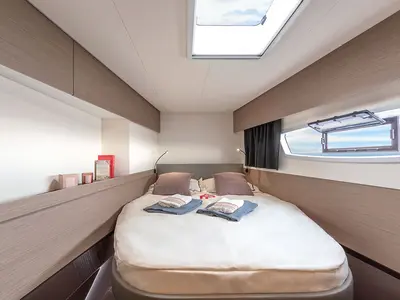 Cabin on My Dream, a Fountaine Pajot Elba 45 catamaran at Taranto, Italy