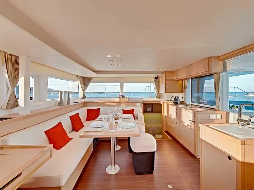 Celine, a Lagoon 450 Fly catamaran at Bodrum, Turkey