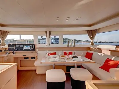Celine, a Lagoon 450 Fly catamaran at Bodrum, Turkey
