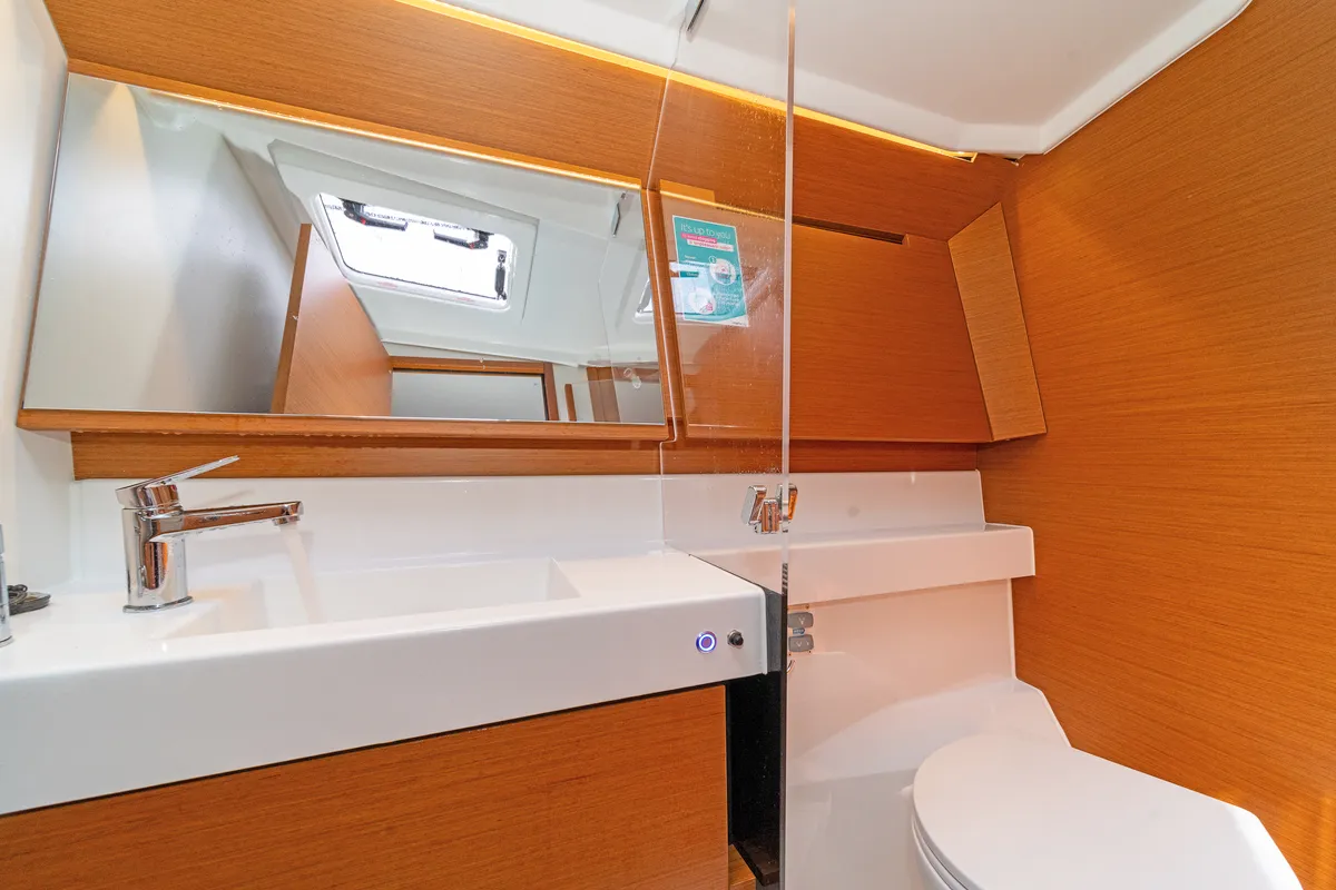 Galley of First Date, a Jeanneau Sun Odyssey 410 sailboat at Skradin, Croatia
