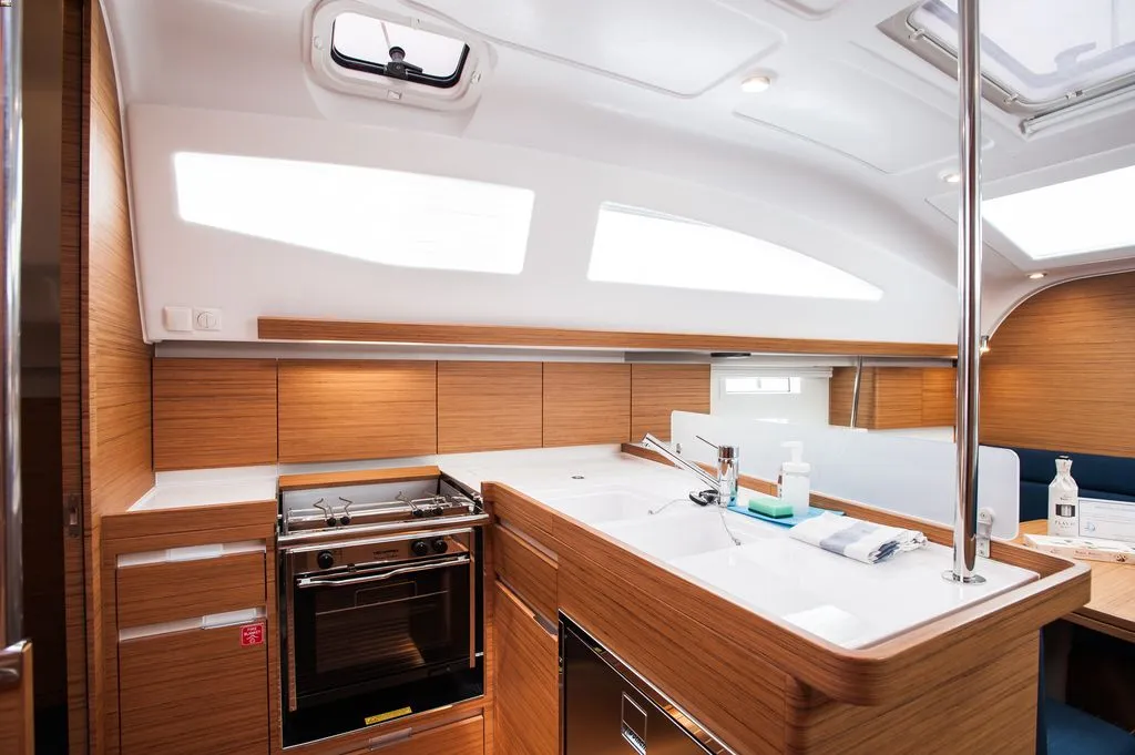 Galley of Fortiss, a Elan Impression 40 sailboat at Zadar, Croatia