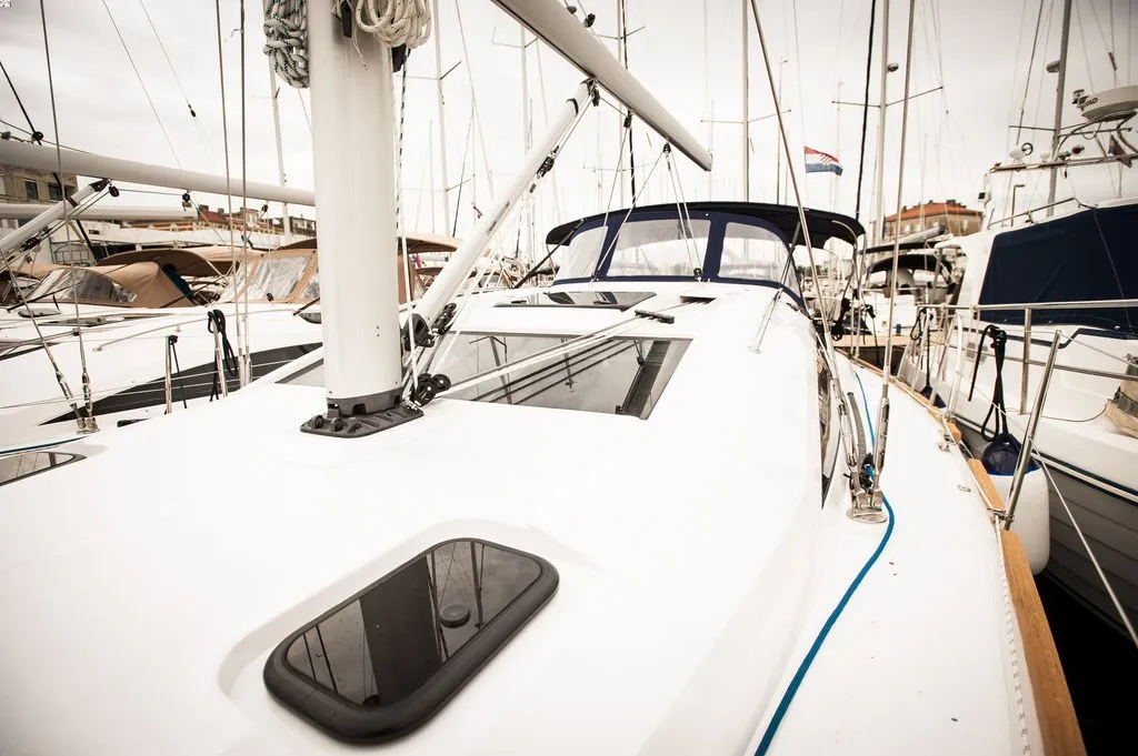 Cockpit of Fortiss, a Elan Impression 40 sailboat at Zadar, Croatia