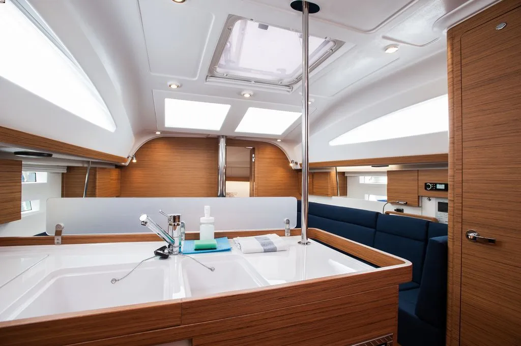Salon of Fortiss, a Elan Impression 40 sailboat at Zadar, Croatia