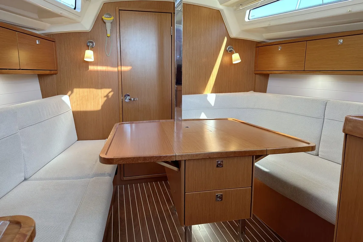 Salon of Little Joe, a Bavaria Cruiser 34 sailboat at Rogoznica, Croatia