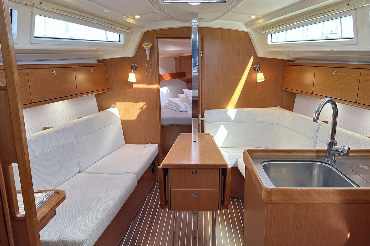 Salon of Little Joe, a Bavaria Cruiser 34 sailboat at Rogoznica, Croatia