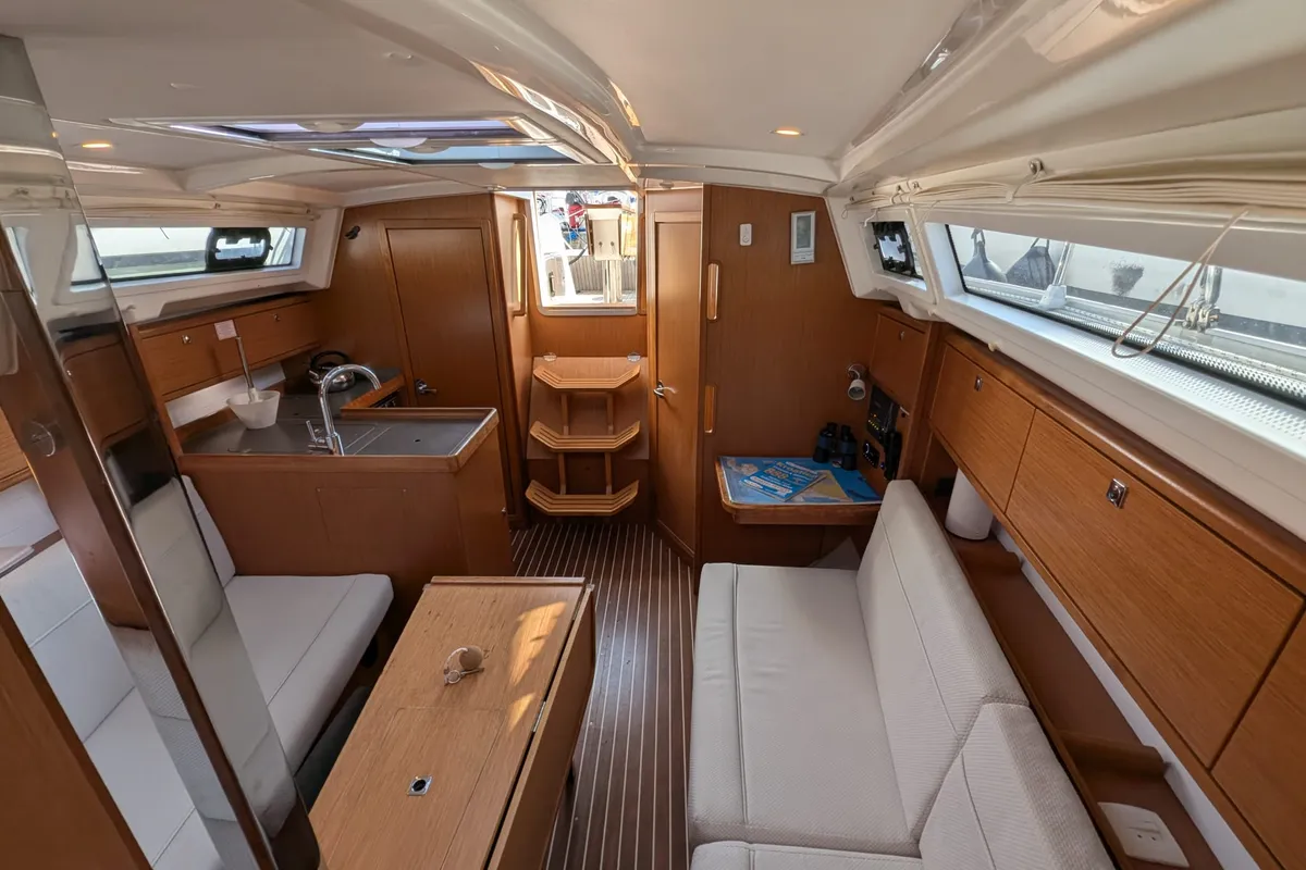 Salon of Little Joe, a Bavaria Cruiser 34 sailboat at Rogoznica, Croatia