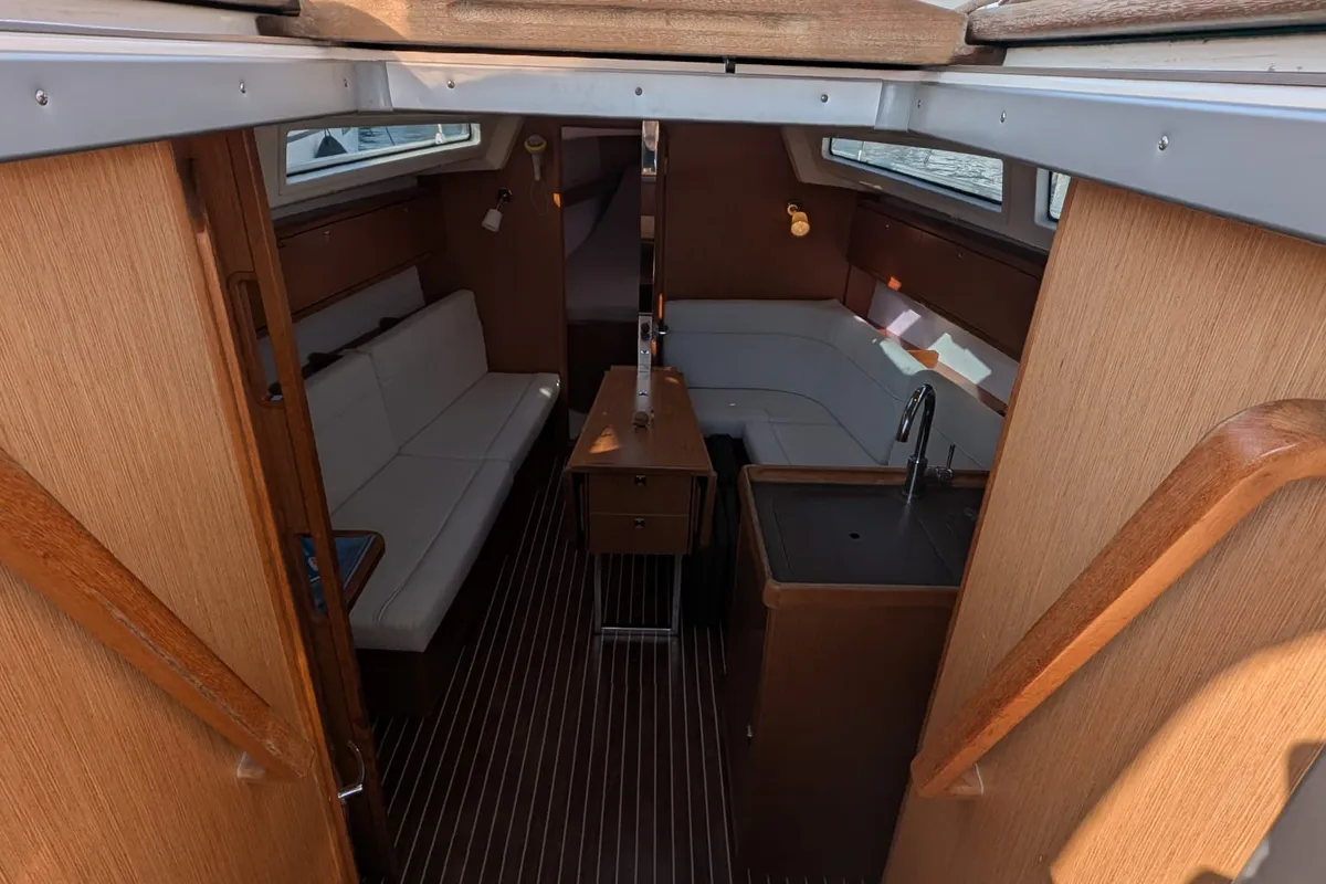 Salon of Little Joe, a Bavaria Cruiser 34 sailboat at Rogoznica, Croatia
