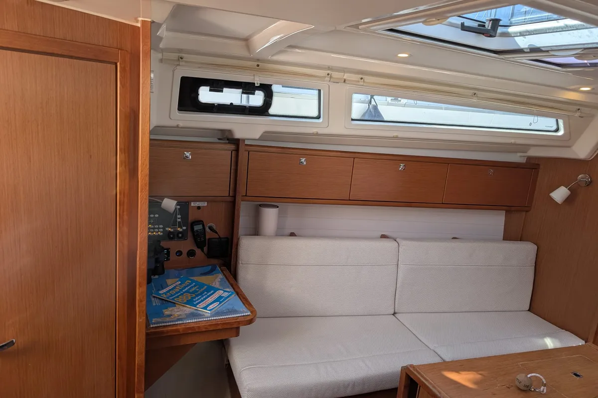 Salon of Little Joe, a Bavaria Cruiser 34 sailboat at Rogoznica, Croatia