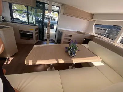 Salon of Copernicus, a Lagoon 42 catamaran at St. George's, Grenada