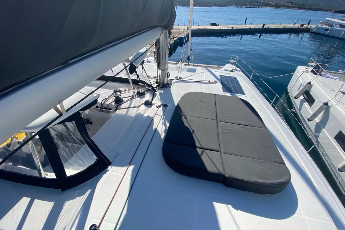 Deck of Copernicus, a Lagoon 42 catamaran at St. George's, Grenada