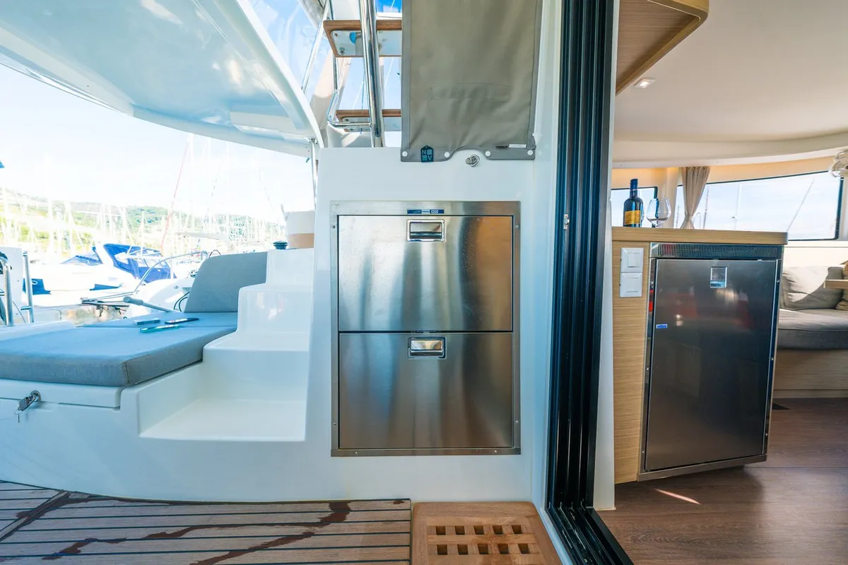 Veryta, a Lagoon 42 catamaran at Olbia, Italy