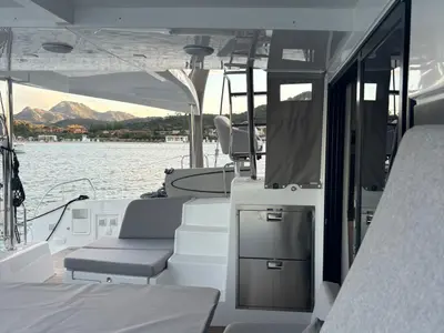 Galley of Veryta, a Lagoon 42 catamaran at Olbia, Italy