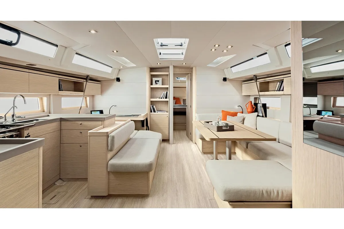 Galley of Aquaris, a Beneteau Oceanis 51.1 sailboat at Palma de Mallorca, Spain