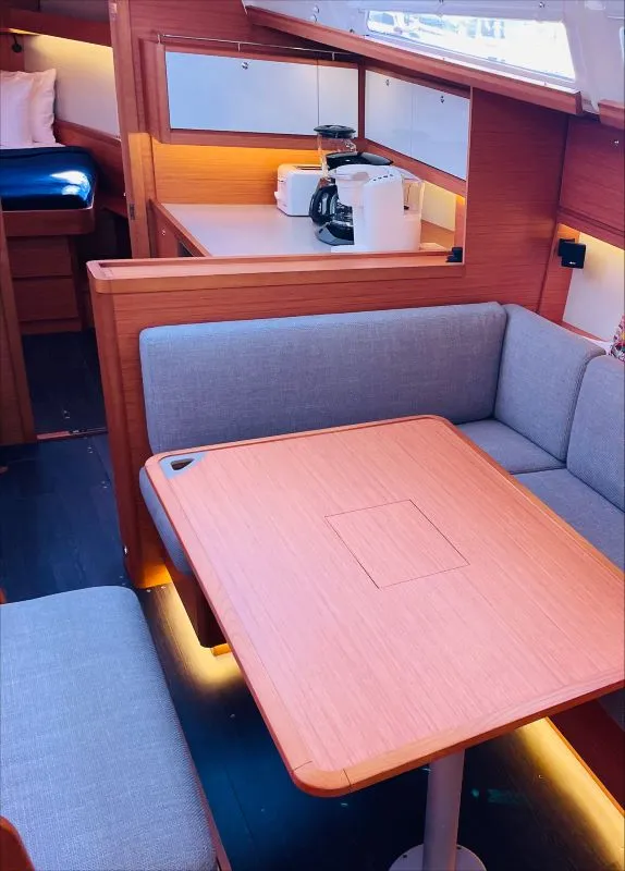 Salon of Penelope, a Dufour 430 sailboat at Road Town, British Virgin Islands