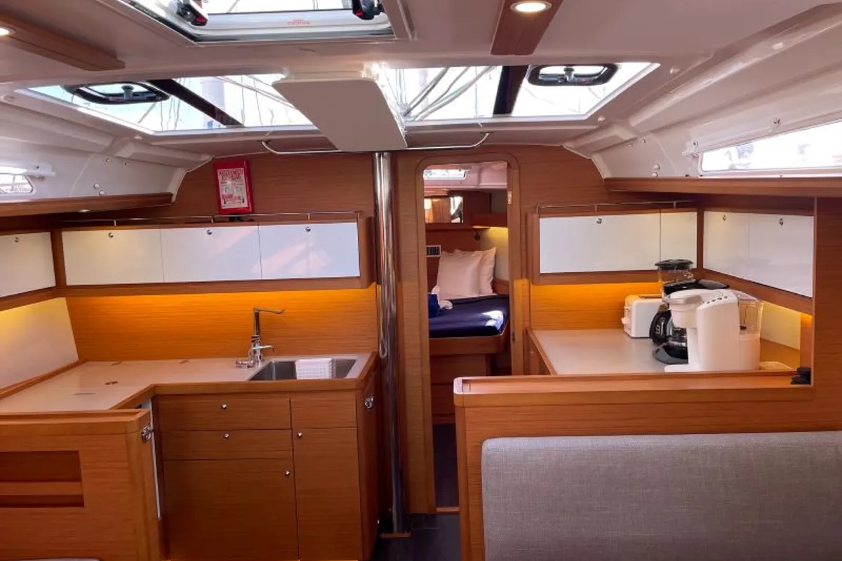 Galley of Penelope, a Dufour 430 sailboat at Road Town, British Virgin Islands
