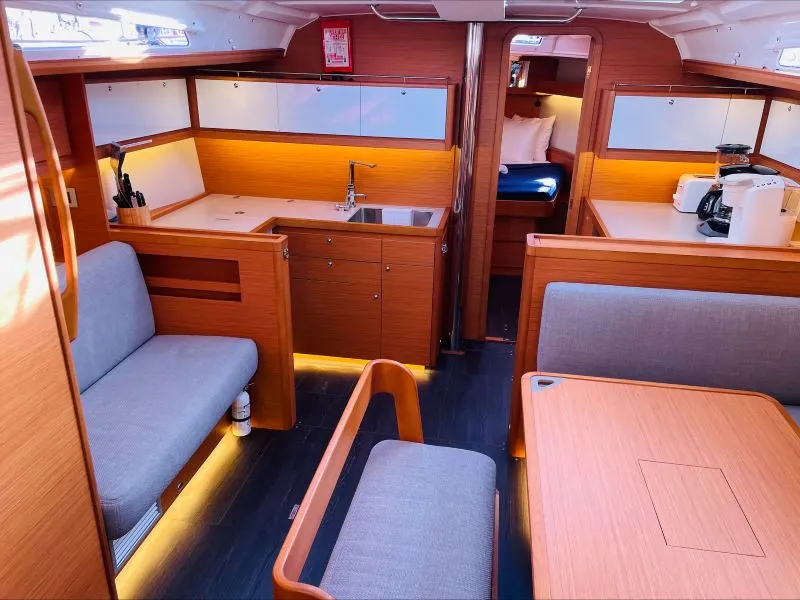 Salon of Penelope, a Dufour 430 sailboat at Road Town, British Virgin Islands