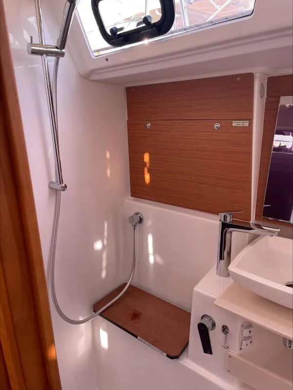 Head on Penelope, a Dufour 430 sailboat at Road Town, British Virgin Islands