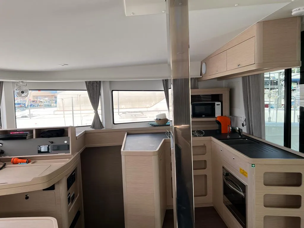 Cabin on Sissi, a Lagoon 42 catamaran at Capo d'Orlando, Italy
