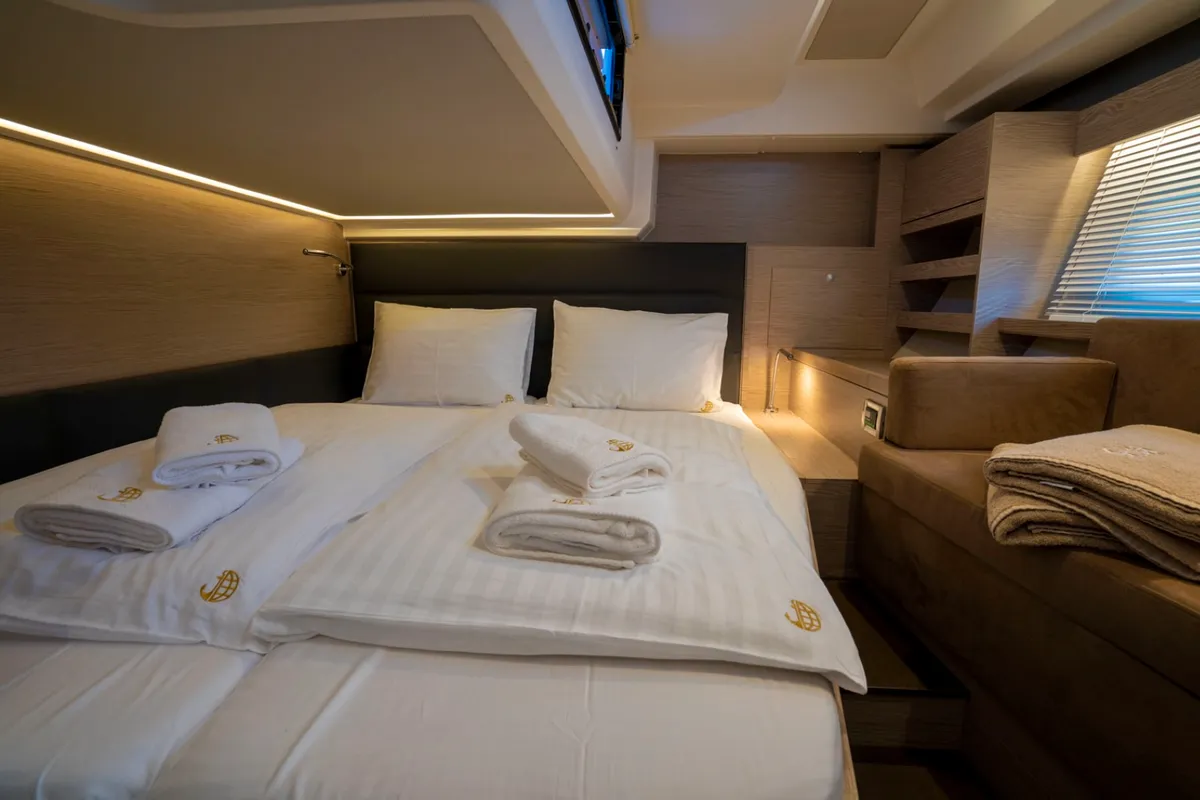 Cabin on Mila Felice, a Hanse 548 sailboat at Seget Donji, Croatia
