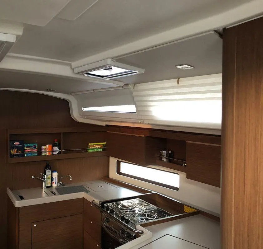 Galley of My Way, a Beneteau Oceanis 40.1 sailboat at Municipal Unit of Lefkada, Greece